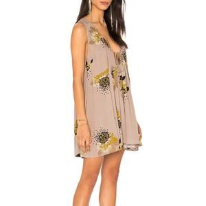 Free People light purple floral tie-front mini dress size S